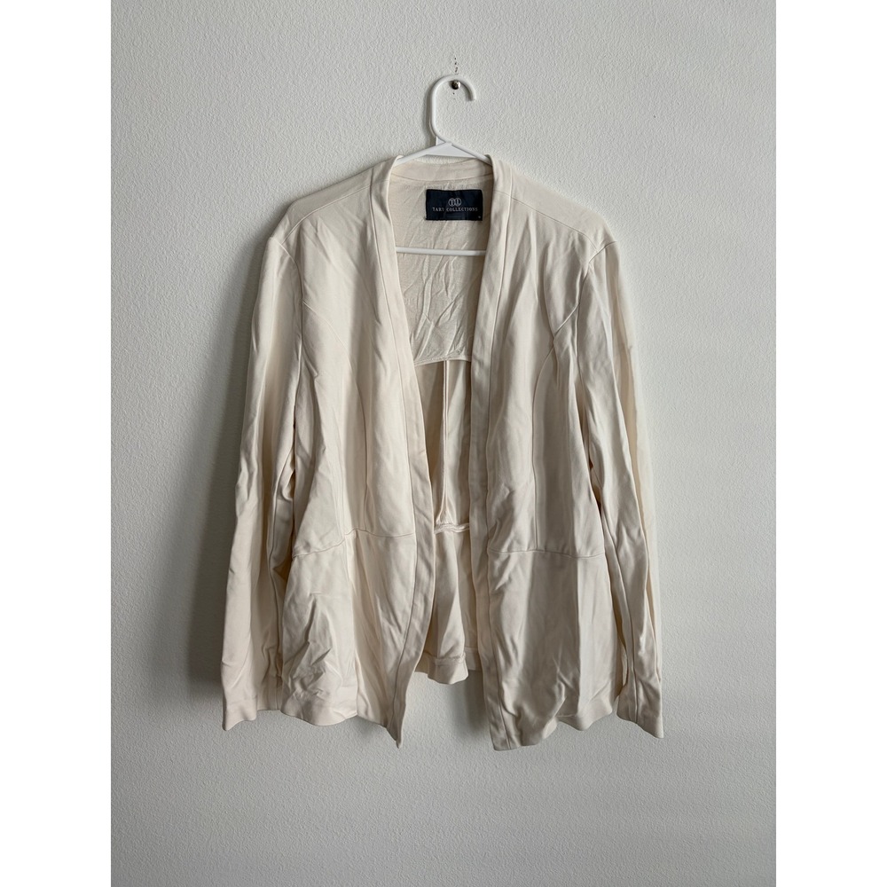 Tart Collections Cream Open Front Knit Cardigan Blazer Jacket Ivory 1X